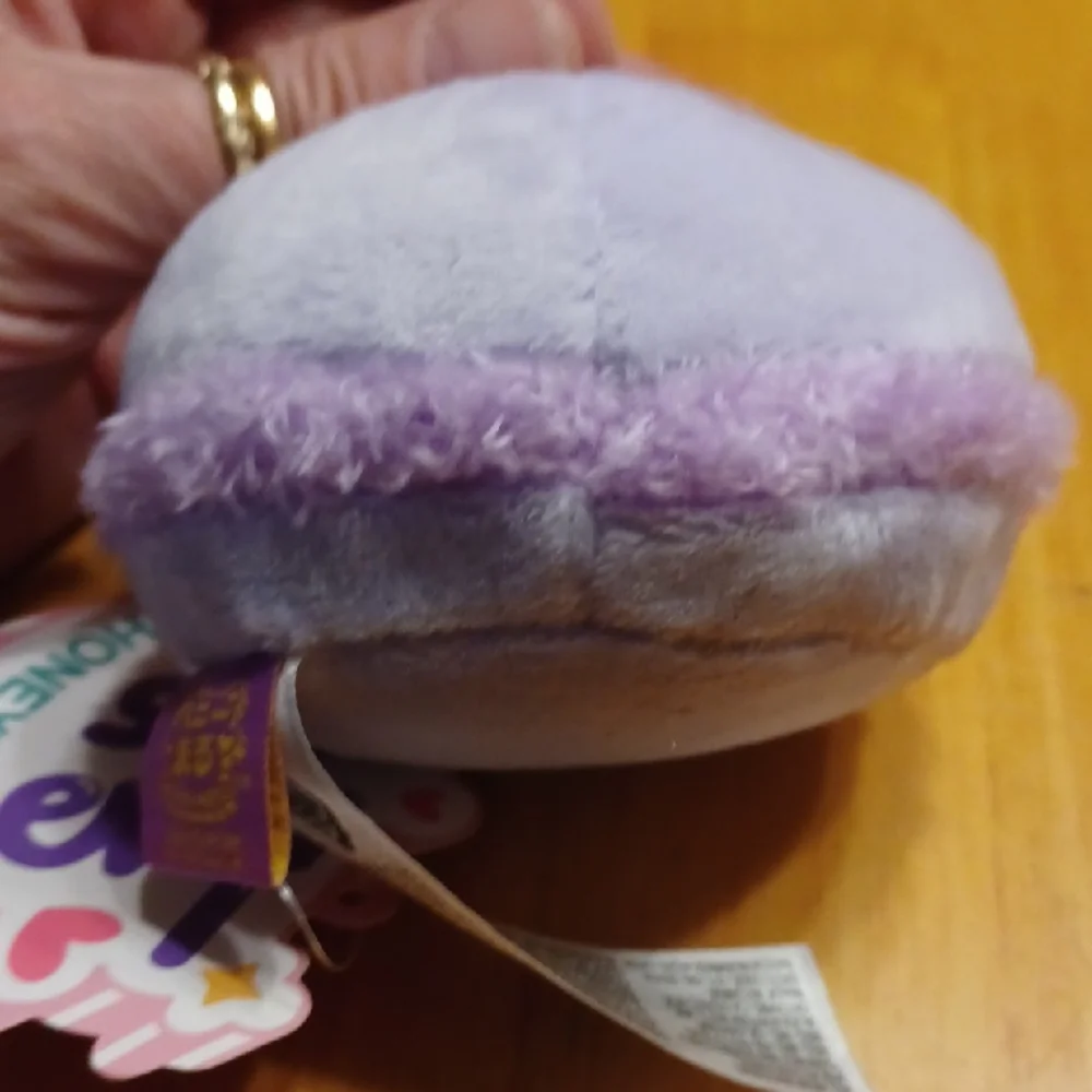 Honeymaru Purple Plush Macaroon Cat Keychain Toy NWT